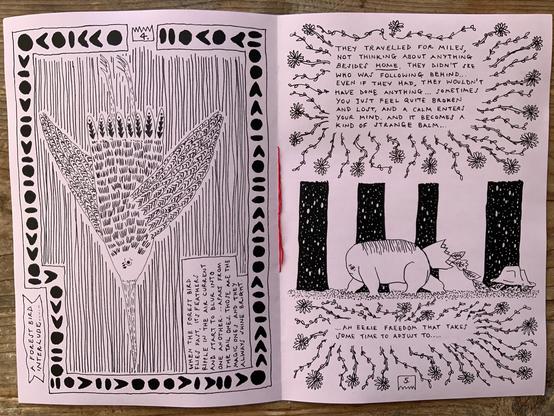 An interlude to see the forest bird flying, and the toad, trailing a crown, leaves, and Tso’s hat, trudging through the forest.