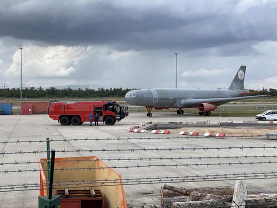 New airport fire engine preparing for testing