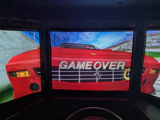 The game over multi screen from Sega's F355 Challenge