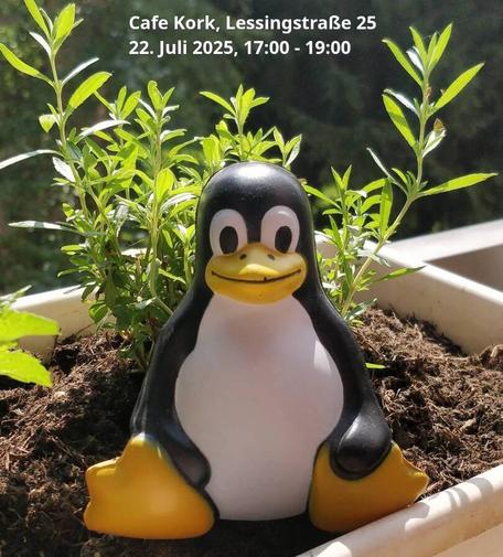 Pinguin im Grünen.
Cafe Kork, Lessingstraße 25
22. Juli 2025, 17:00 - 19:00