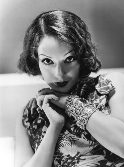Black and with photo of vintage actreess Lupe Velez.