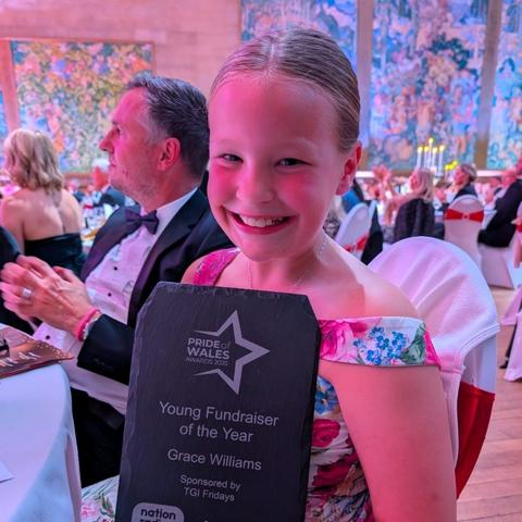 Grace won Pride of Wales young fundraiser of the year in June