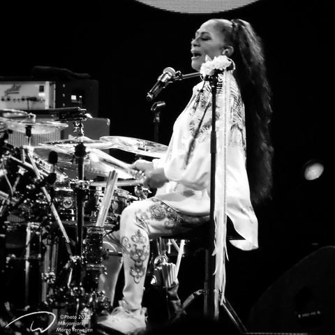 Sheila E behind her drumkit live in action at North Sea Jazz festival 2025.