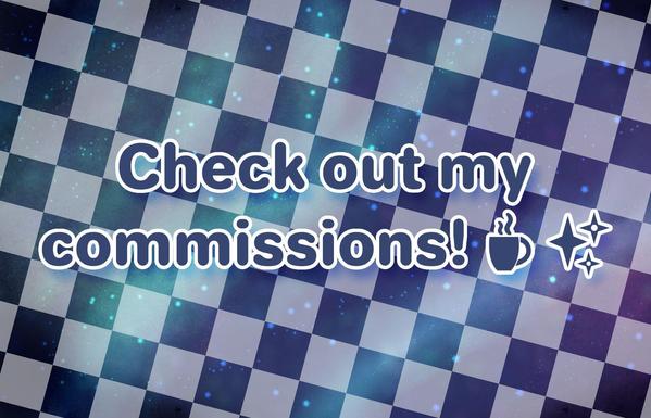 A Ko-Fi banner that reads, "Check out my commissions!"