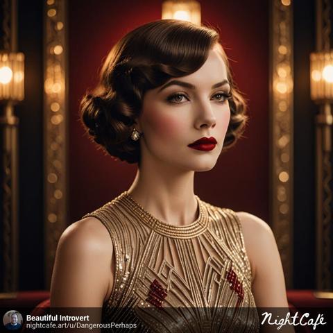 Classic Glamour Portrait (Art Deco Style) 1

#classic #glamour #portrait #woman #beautiful #artdeco #digitalart #nightcafe #nightcafestudioai #nightcafeai #nightcafestudio #aiart #aiartwork #aigenerated #aigenerator #aigeneratedart
