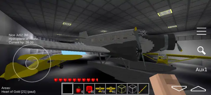 A Junkers Ju-52 landed in the landing bay of the Heart of Gold ship from Hitchhiker's Guide to the Galaxy. 
In Luanti.