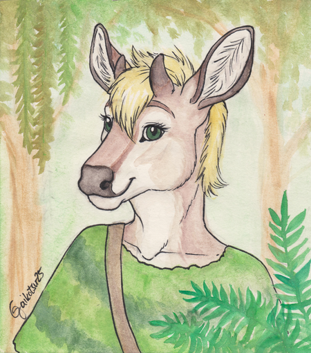 A portrait of Kuna from Lloxie's story, Mystic Heart Odyssey, drawn by Gaikotsu.