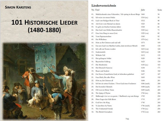 Simon Karstens (Hg.): 101 historische Lieder (1480-1880), Trier 2025.