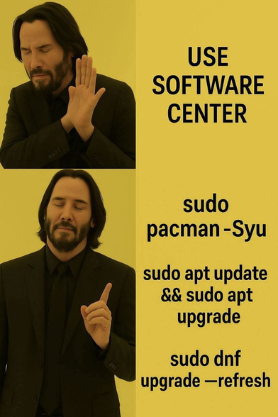 A man who hates using software center and likes to use terminal to upgrade packages
