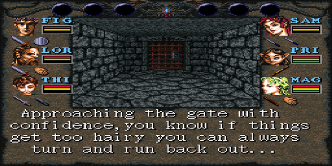 A screenshot of Wizardry 6 for the super famicom