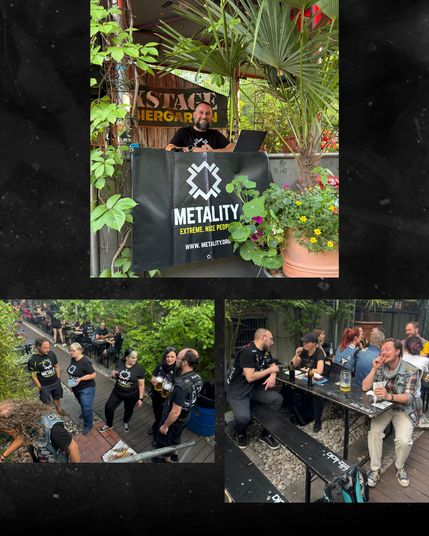 Drei Bilder, eines mit dem DJ vom Kuttengarten im Backstage München, zwei vom Chapter München beim Grillen während des Chaptertreffens.