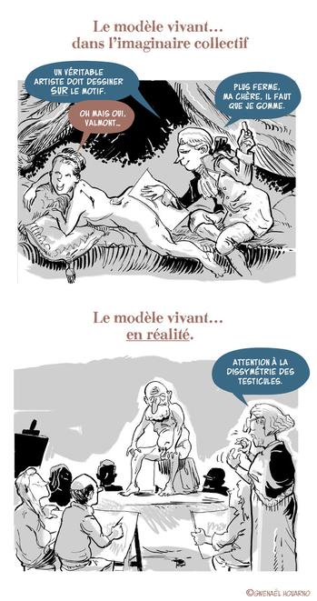 dessin satirique sur les modèles vivants