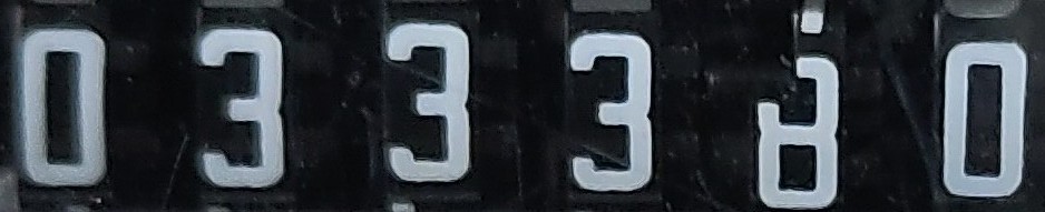 Stromzähler Ausschnitt, Stand 033380