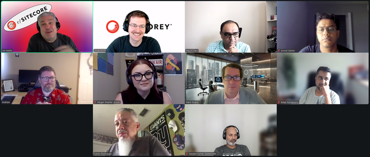Screenshot of attendees on the July 25, 2025 #SitecoreLunch call.