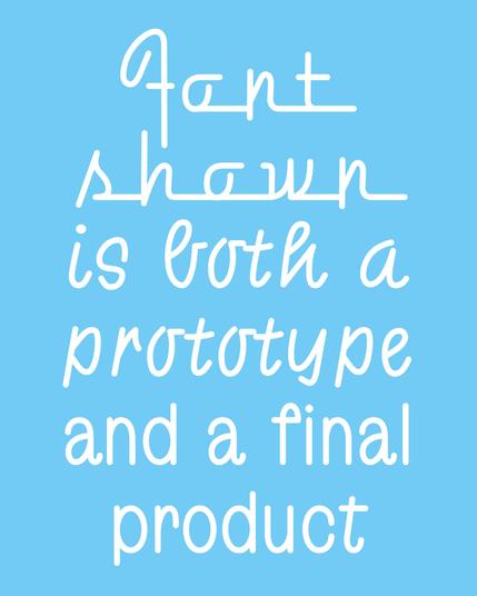 Font shown is both a prototype and a final product.