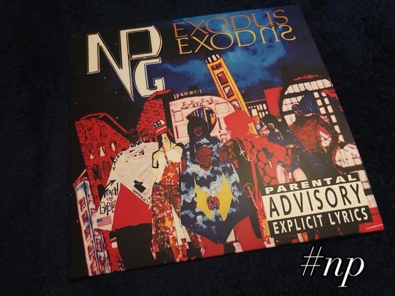 The front of the outer sleeve of the New Power Generation’s Exodus LP on vinyl
