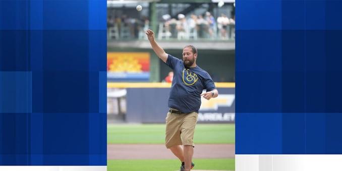 Local educator throws ceremonial first pitch at Milwaukee Brewers game Friday