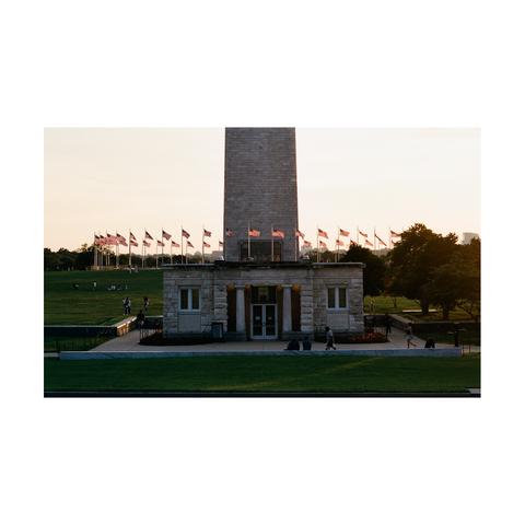 Photo of the Washington Monument in DC shot at golden hour