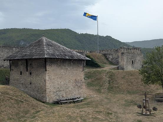View of the interior of Jajce citadel