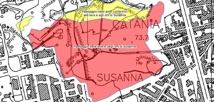 area degli Orti della Susanna nella tavola allegata alla proposta di vincolo