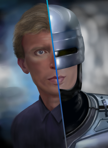 Robocop fan art made in Inkscape by Material Darkness Art
