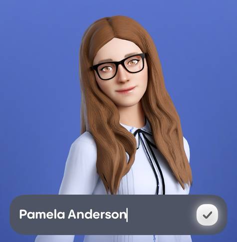meet The Default Character, designed to appear random, she has long brown hair, she is conservatively and simply dressed. She exists solely for you to desperately improve her mediocre appearance by spending in-app Funbux. i am assigning her name, “Pamela Anderson”