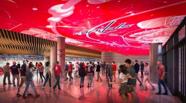 Rending of interior of Capital One Arena entrance