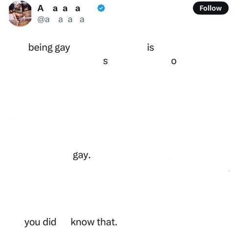 being gay is so gay. you did know that.