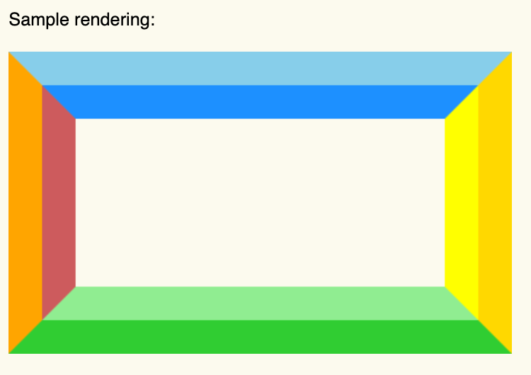 text: "sample rendering" of a border box in multiple colors