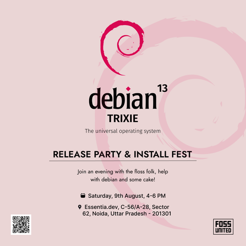 Debian release party poster.