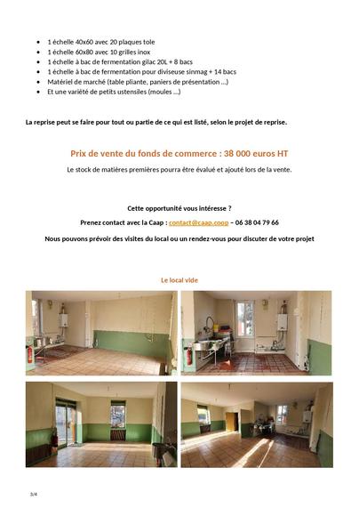 Annonce de reprise le coin du levain 3