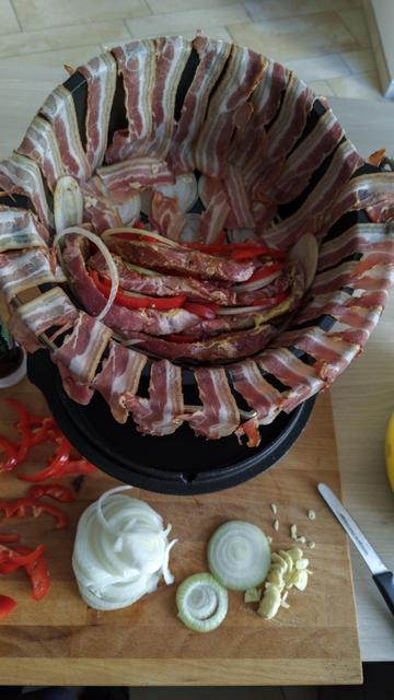 die ersten Schichten befinden sich im Dopf