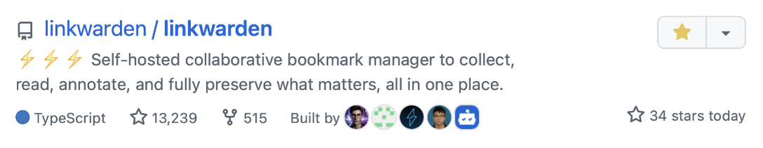 34 stars today (from the trending page)