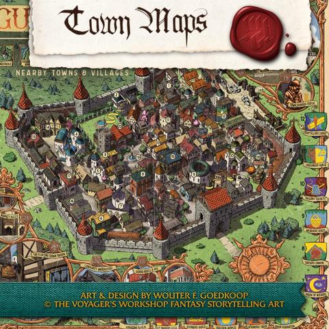 An isometric map of the town of Guildenhof.