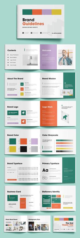Download a Pro A4 Landscape Brand Guidelines InDesign Template