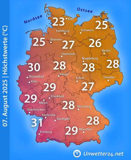 Steigende Temperaturen Anfang August 2025
