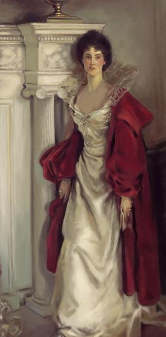 digital painting of a sargent painting 'duchess of portland'