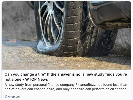 Can you change a tire? If the answer is no, a new study finds you’re not alone WTOP logo