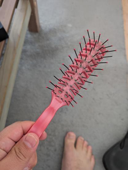Photo d'une brosse rouge