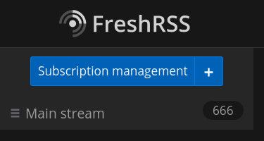 Captura de tela da parte da janela do FreshRSS que mostra que tem 666 artigos não lidos.