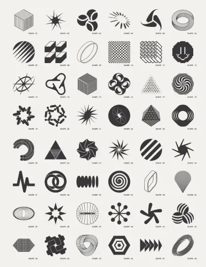 120 Abstract Geometric Vector Shapes by Vanzyst