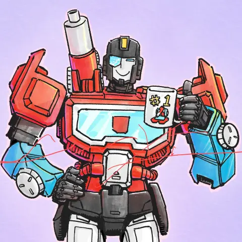 perceptor holding a mug
