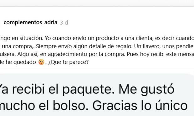 La publicación de @complementos_adria. (THREADS / @complementos_adria.)