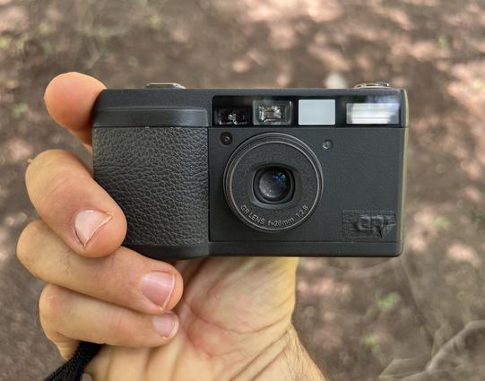 The front of the GR1 held in my hand.