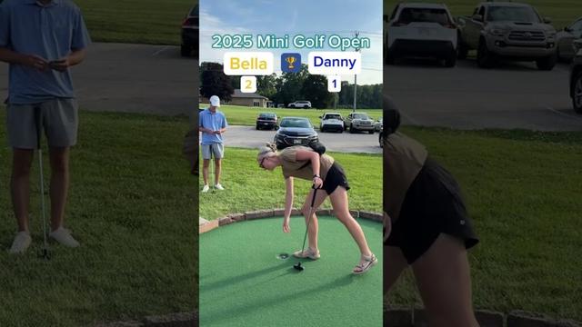 Bella vs Danny CHAMPIONSHIP MATCH 🏆 - 2025 Mini Golf Open (Holes 1-2) #golf #minigolf #viral