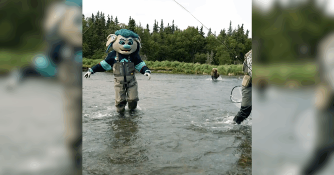 Seattle Kraken mascot's Alaskan trip interrupted by curious brown bear | Local & State News