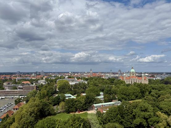 Neues Rathaus and more of the city centre.