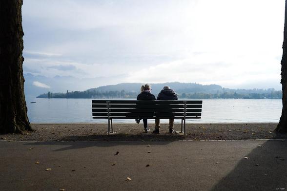 Sitting by Lake Lucerne, Switzerland