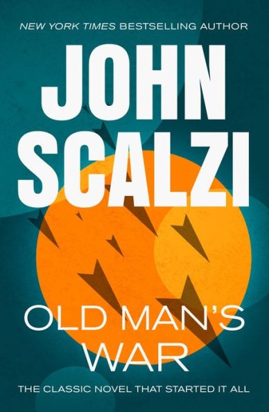 The Cover to Old Man's War, which is green and orange and has my name very large on it.