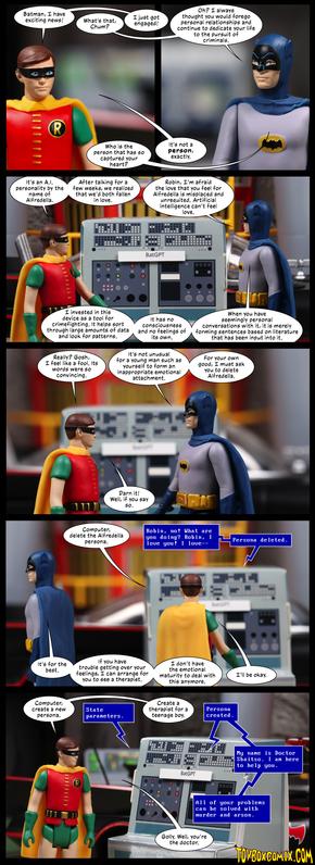 A comic about Batman and Robin and AI.  Transcription too long for Mastodon.  Click link for alt text.